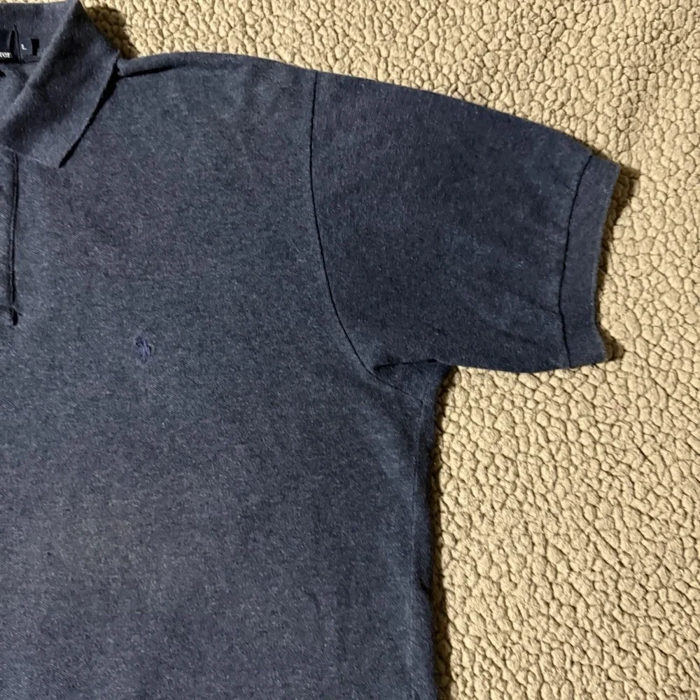 Polo Ralph Lauren Men's Size L Gray/Blue Polo Shirt Vintage Y2K